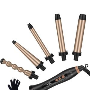 5-in-1 Curling Iron for heat resistant Glove